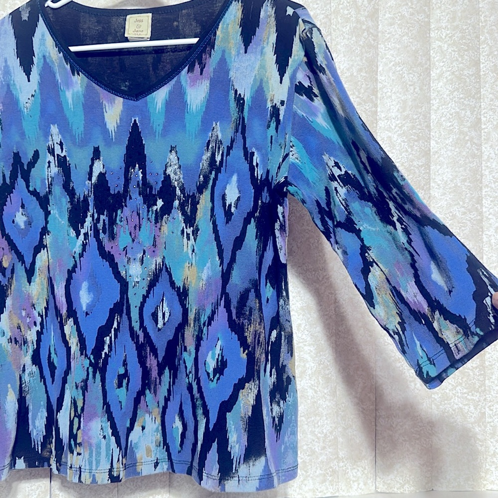 Multicolor Geometric Pattern Top - image 2